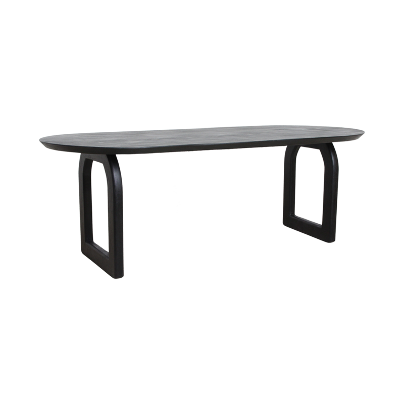 Raw Materials-collectie Bullnose dining table - black - 200 cm - open base