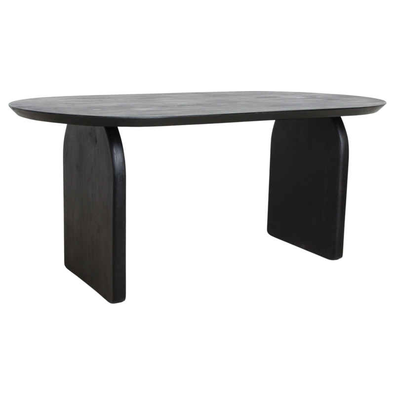 Raw Materials-collectie Bullnose dining table - black - 180 - closed base