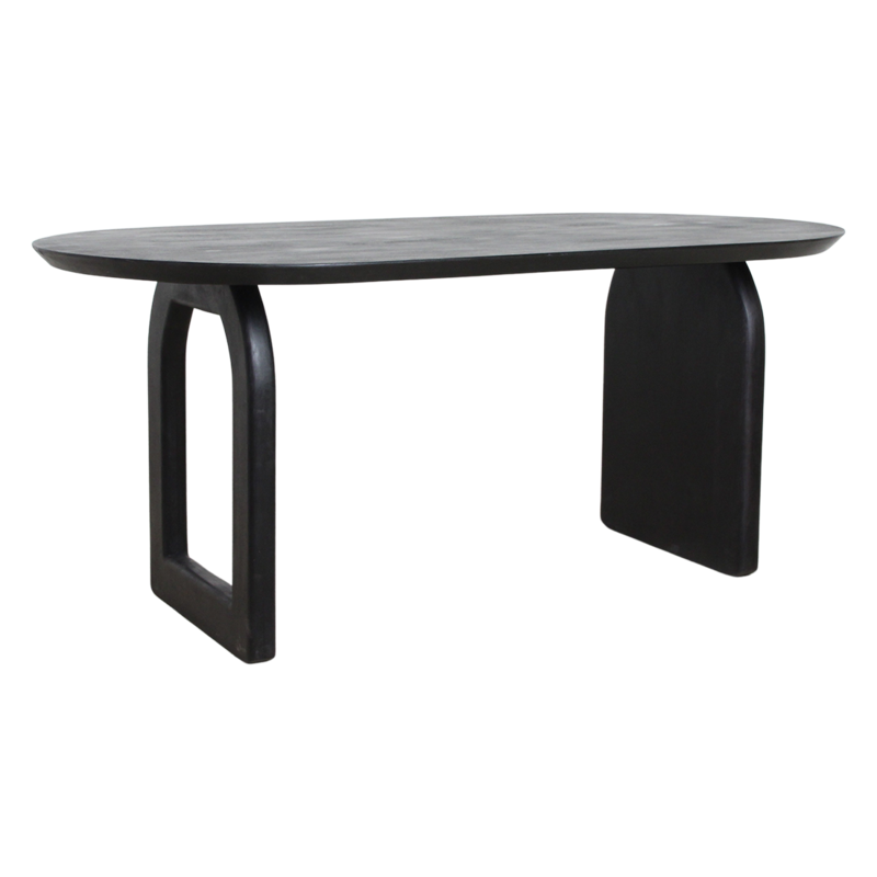 Raw Materials-collectie Bullnose dining table - black - 180 - mix base