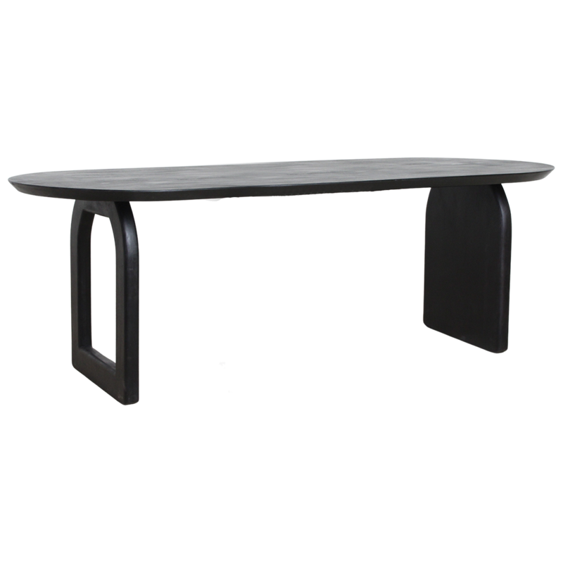 Raw Materials-collectie Bullnose dining table - black - 240 cm - mix base black 240 cm