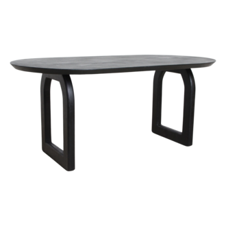 Raw Materials Bullnose dining table - black - 180 - open base