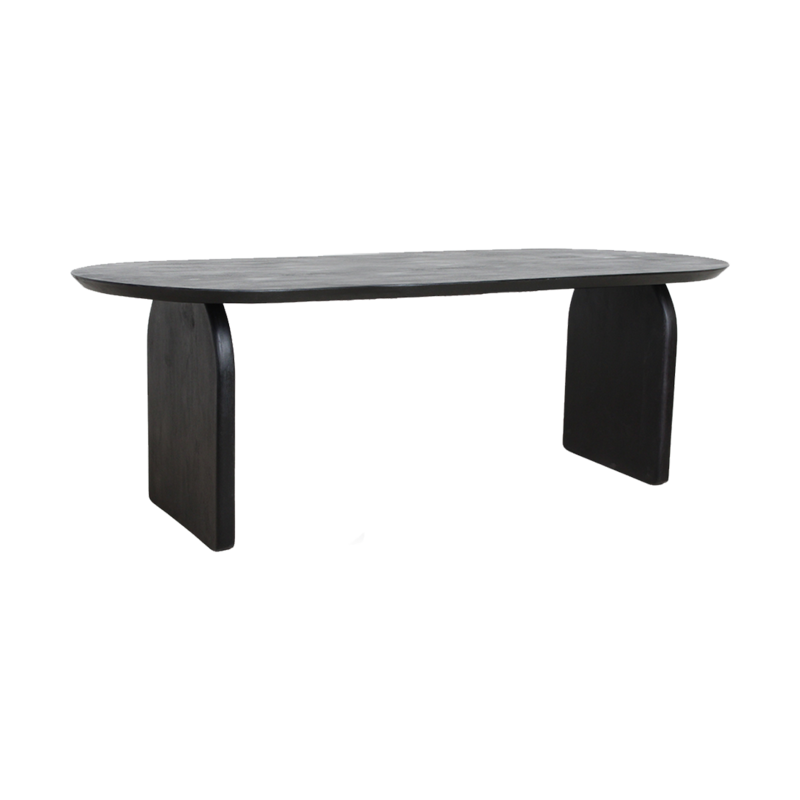 Raw Materials-collectie Bullnose dining table - black - 200 cm - closed base