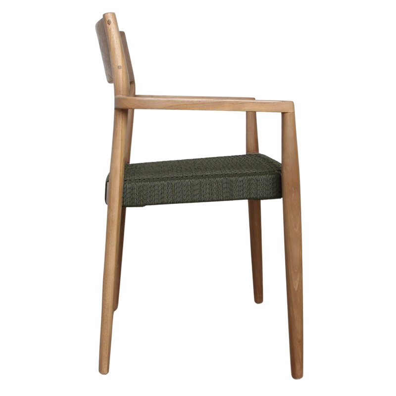 Raw Materials-collectie Freya donker teakhouten tuinstoel met armleuning -Groen (set of 2)