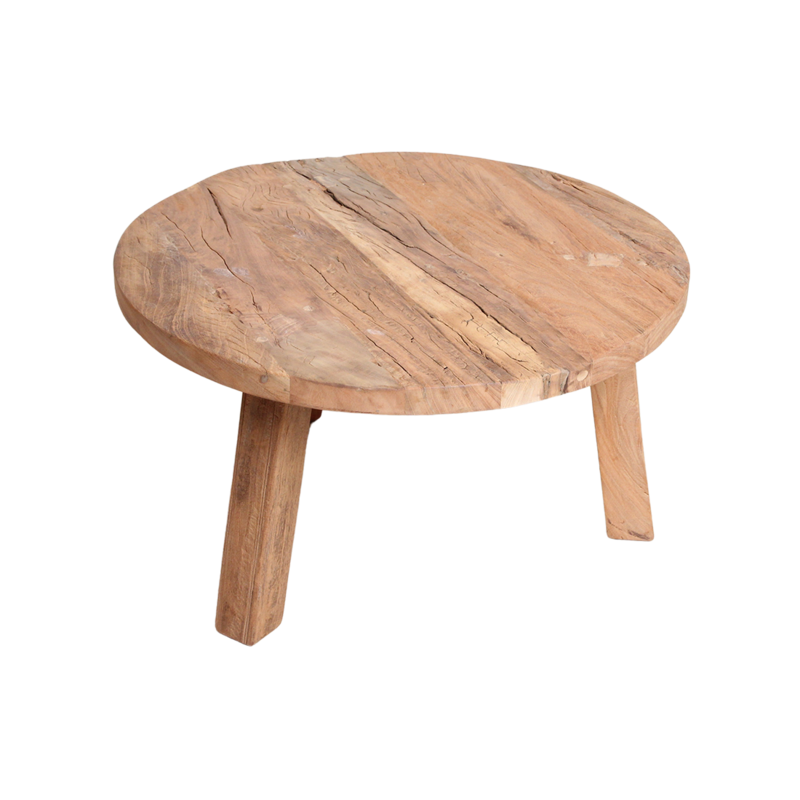 Raw Materials-collectie Farmwood ronde salontafel - FSC-gerecycled hout - Ø70x38 cm