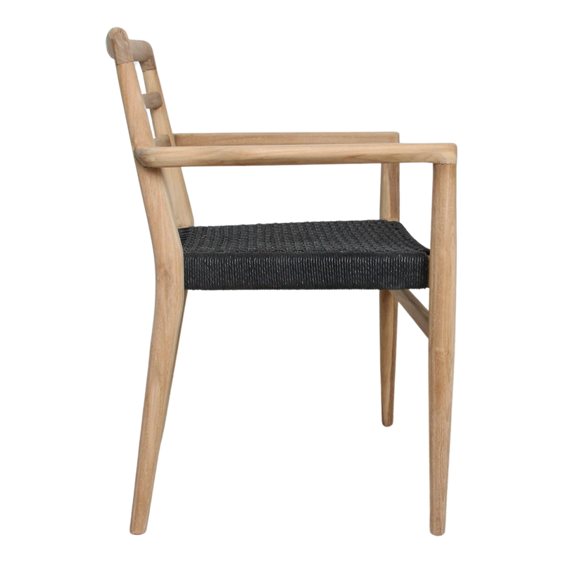 Raw Materials-collectie Verano teak tuinstoel met armleuning - Zwart (set of 2)