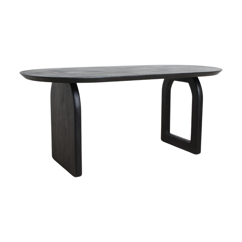 Raw Materials-collectie Bullnose dining table - black - 180 - mix base