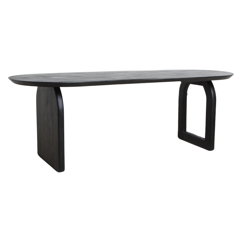 Raw Materials-collectie Bullnose dining table - black - 240 cm - mix base black 240 cm