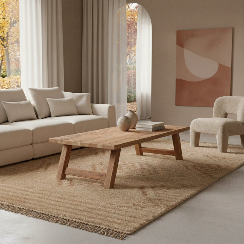 Raw Materials-collectie Farmwood rechthoekige salontafel - FSC-gerecycled hout - 140x65x38 cm