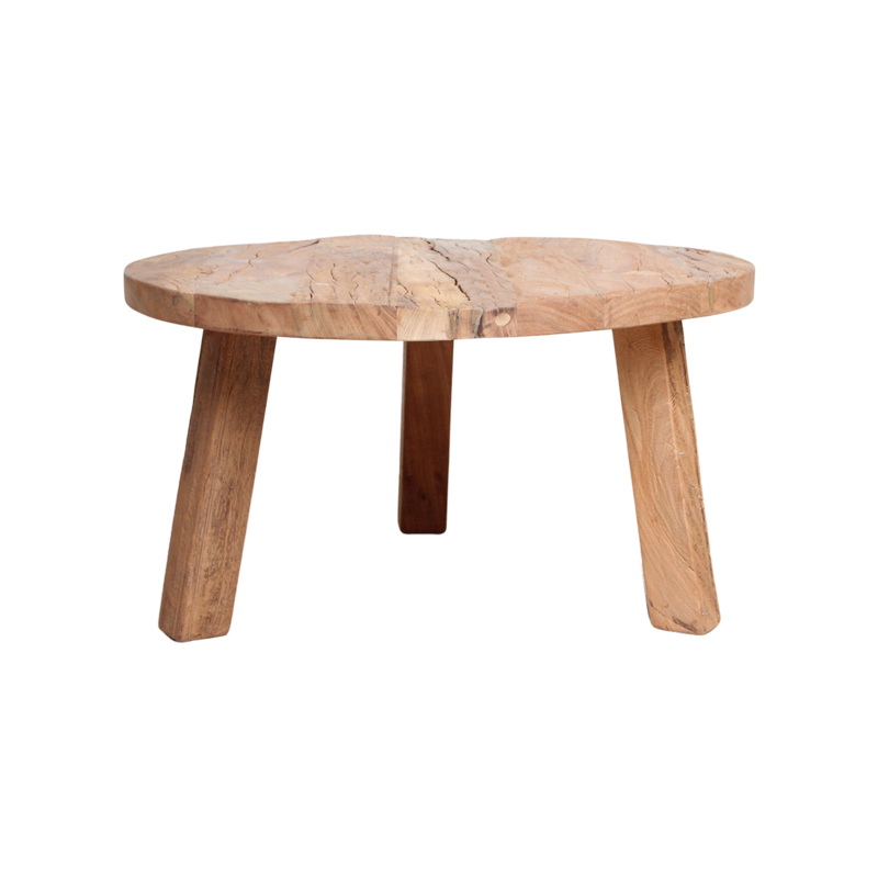 Raw Materials-collectie Farmwood ronde salontafel - FSC-gerecycled hout - Ø70x38 cm