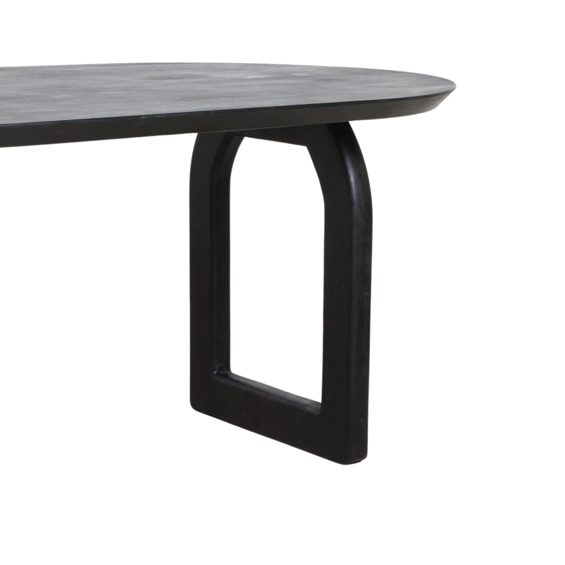 Raw Materials-collectie Bullnose dining table - black - 200 cm - open base