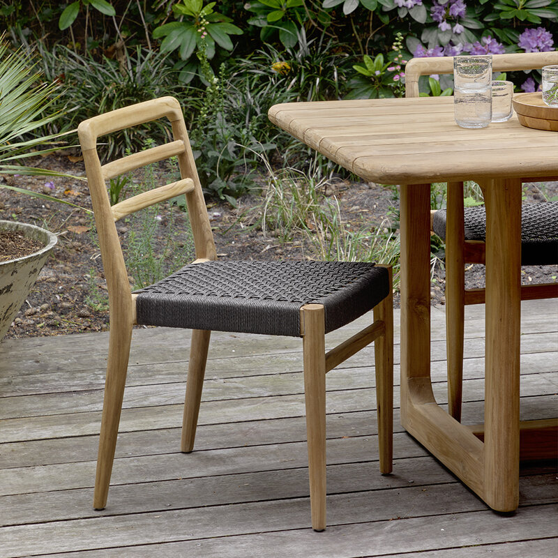 Raw Materials-collectie Verano teakhouten tuinstoel - Zwart (set of 2)