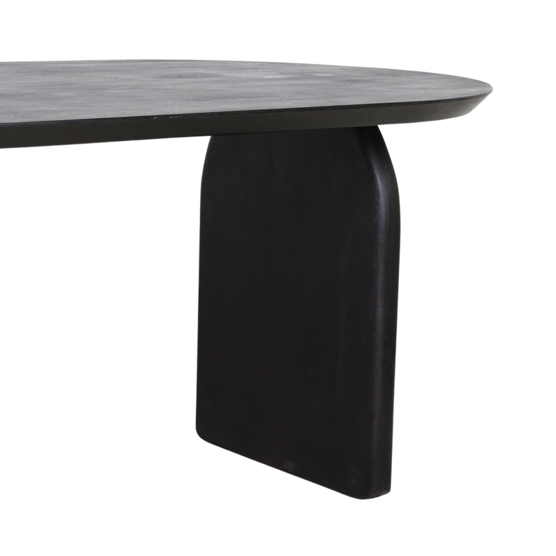 Raw Materials-collectie Bullnose dining table - black - 200 cm - closed base