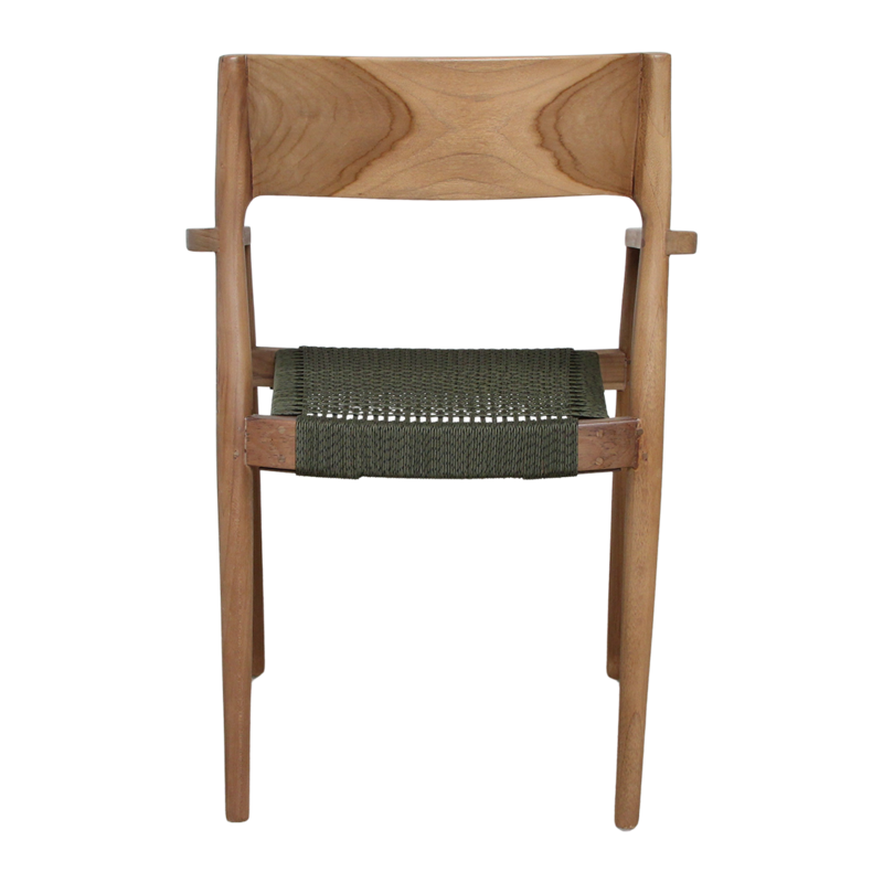 Raw Materials-collectie Freya donker teakhouten tuinstoel met armleuning -Groen (set of 2)