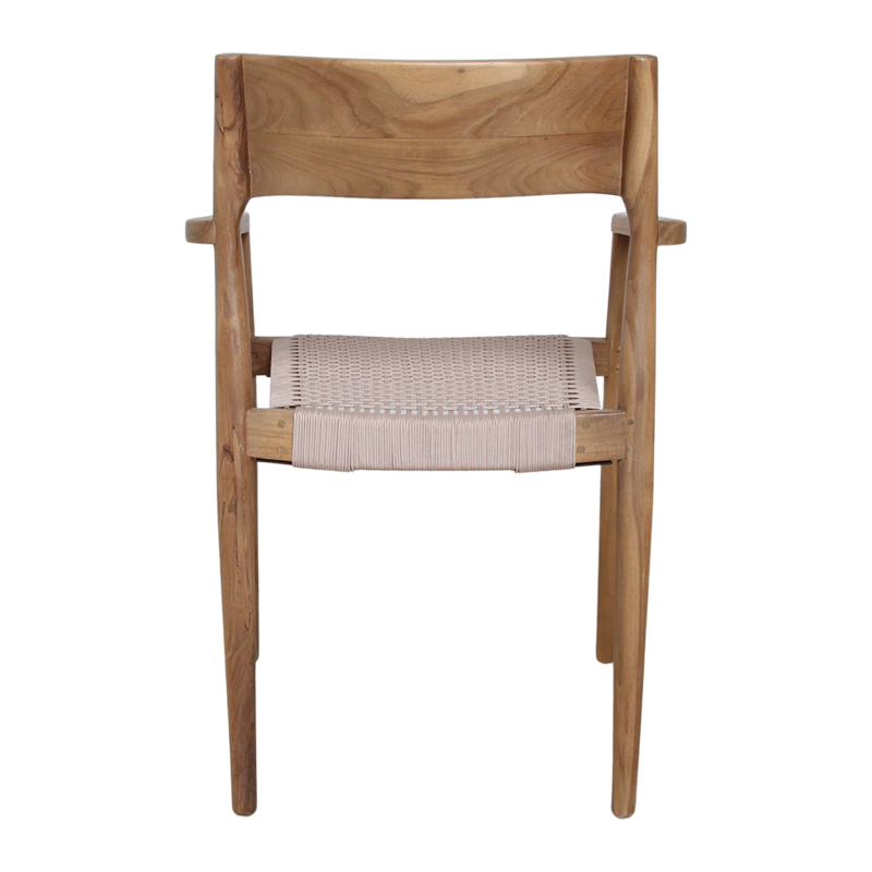 Raw Materials-collectie Freya donker teakhouten tuinstoel met armleuning - Naturel (set of 2)