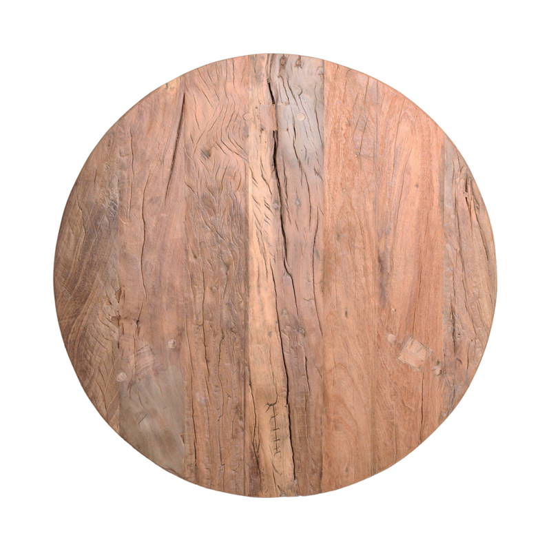 Raw Materials-collectie Farmwood ronde salontafel - FSC-gerecycled hout - Ø70x38 cm