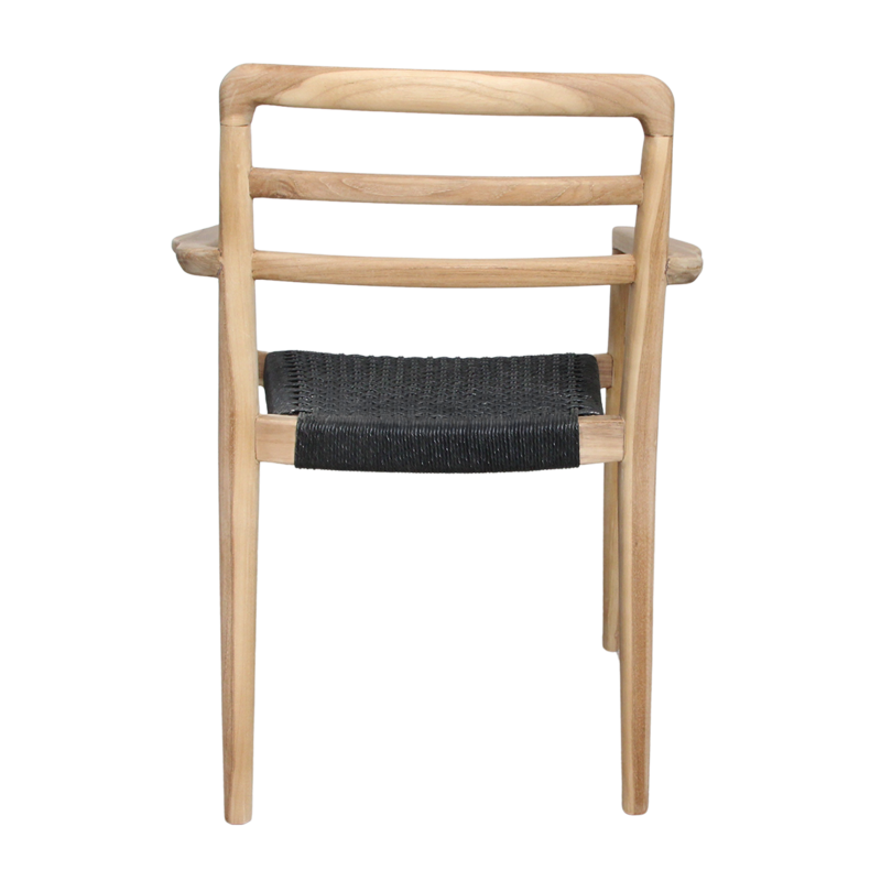 Raw Materials-collectie Verano teak tuinstoel met armleuning - Zwart (set of 2)