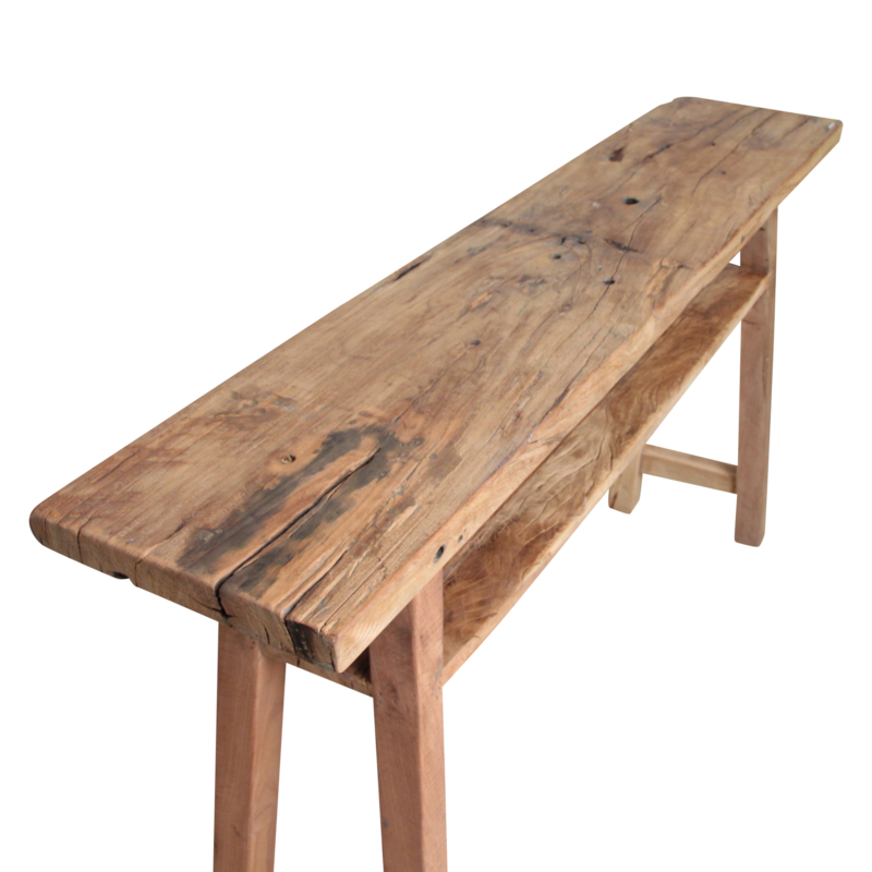 Raw Materials-collectie Farmwood wandtafel/sidetable large - FSC-gerecycled hout
