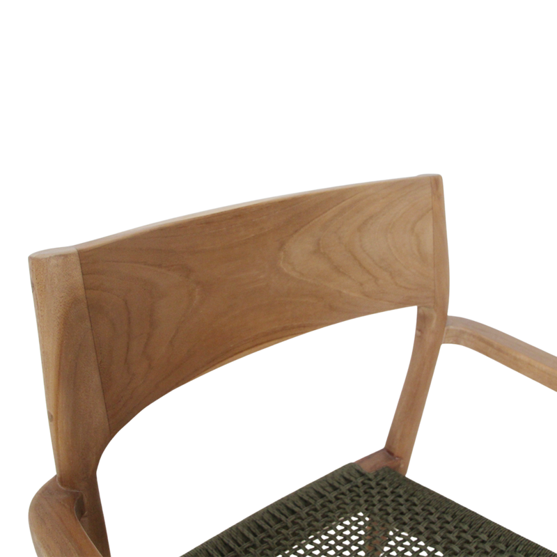 Raw Materials-collectie Freya donker teakhouten tuinstoel met armleuning -Groen (set of 2)
