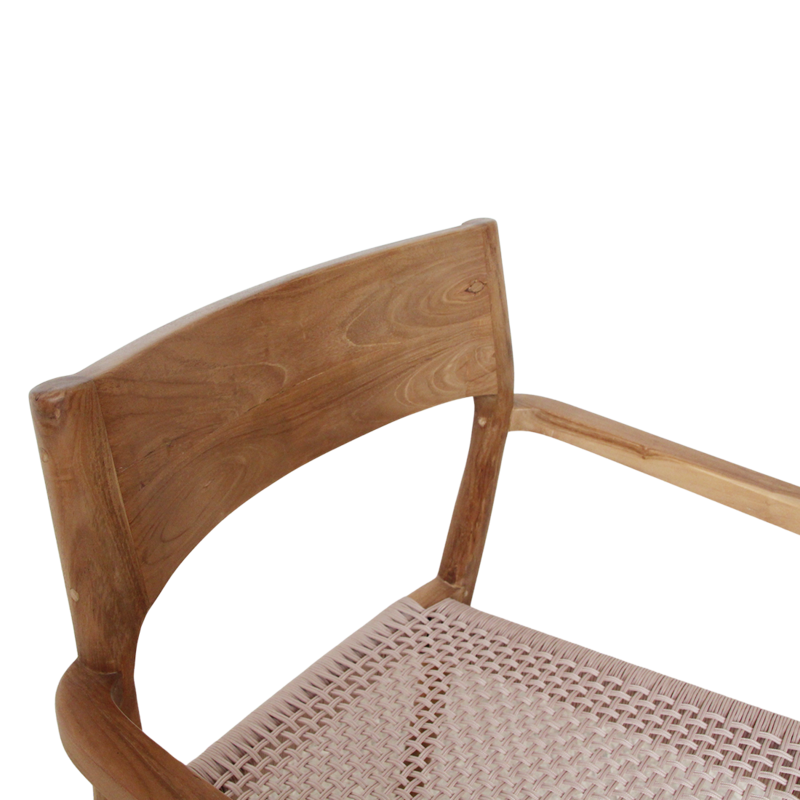 Raw Materials-collectie Freya donker teakhouten tuinstoel met armleuning - Naturel (set of 2)