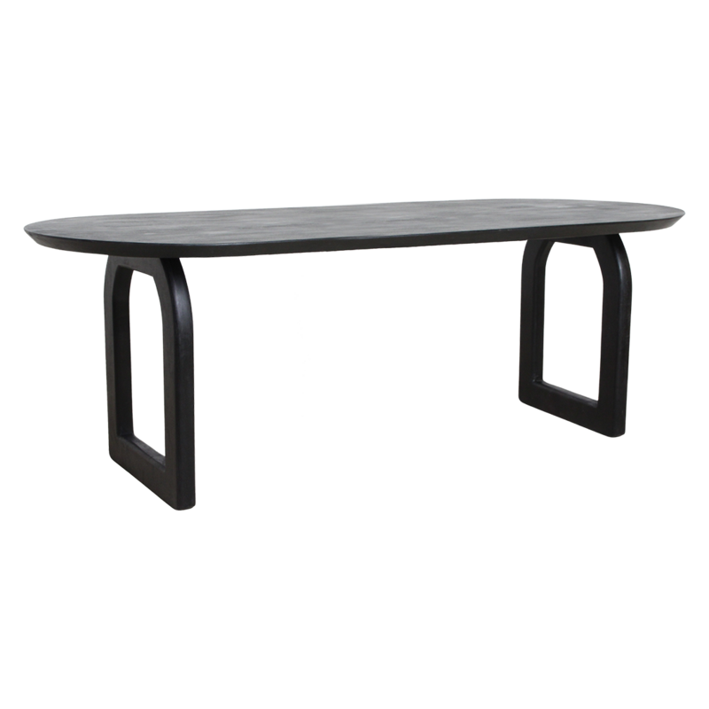 Raw Materials-collectie Bullnose dining table - black - 240 cm - open base black 240 cm
