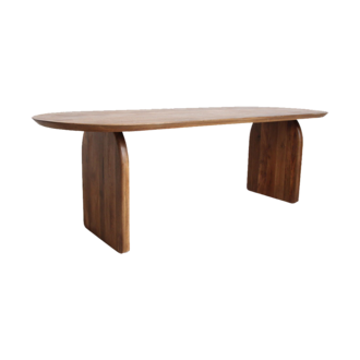 Raw Materials Bullnose dining table - brown - 180 - closed base