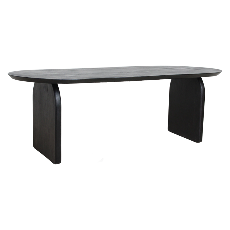 Raw Materials-collectie Bullnose dining table - black - 240 cm - closed base black 240 cm