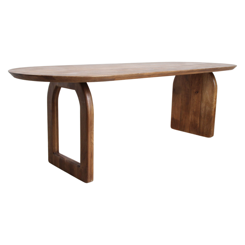 Raw Materials-collectie Bullnose dining table - brown - 200 - mix base