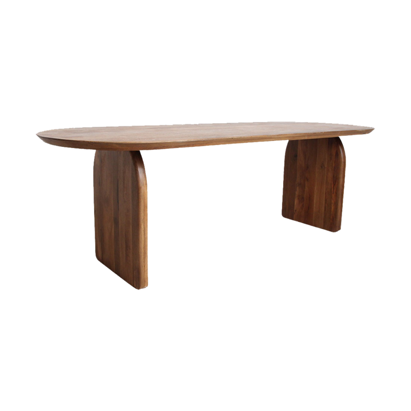 Raw Materials-collectie Bullnose dining table - brown - 200 - closed base