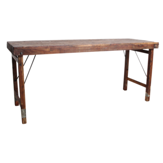 Raw Materials Inklapbare vintage eettafel - Gerecycled hout - 173x60x76 cm