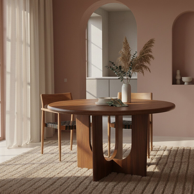 Raw Materials-collectie Bullnose Coliseo ronde mangohouten eettafel - Ø 120 cm