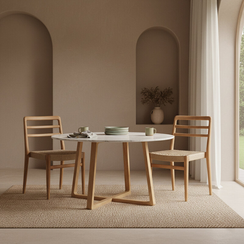 Raw Materials-collectie Infinity ronde marmeren eettafel -  Ø 120 cm