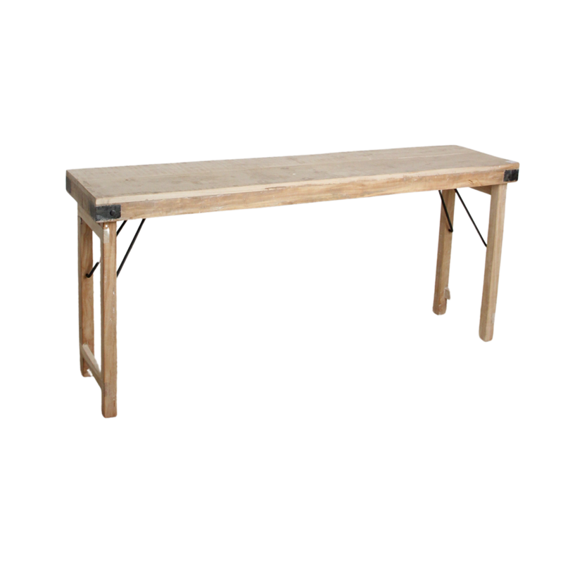Raw Materials-collectie Limewash opklapbare wandtafel/console tafel - 170x40x76 cm