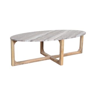 Raw Materials Ovale marmeren salontafel - Fantasy bruin - 120x60x38 cm