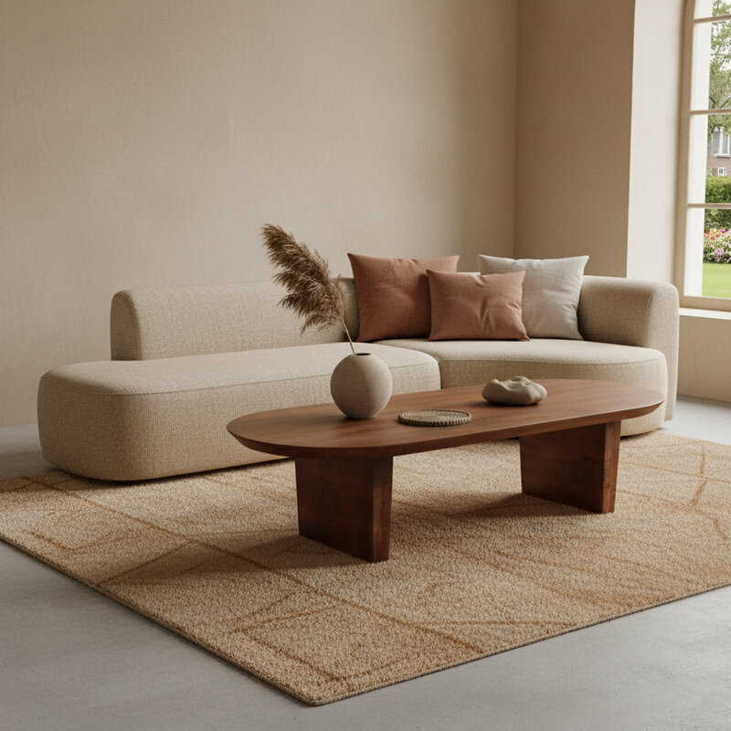Raw Materials-collectie Bullnose coffee table brown
