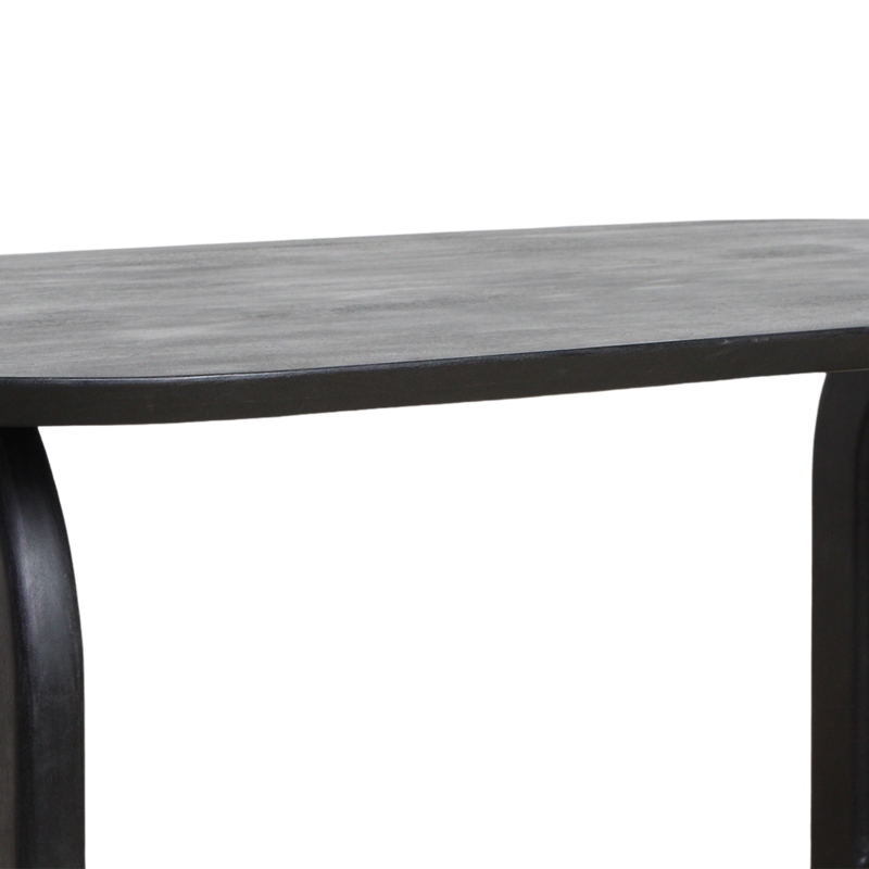 Raw Materials-collectie Bullnose dining table - black - 240 cm - open base black 240 cm