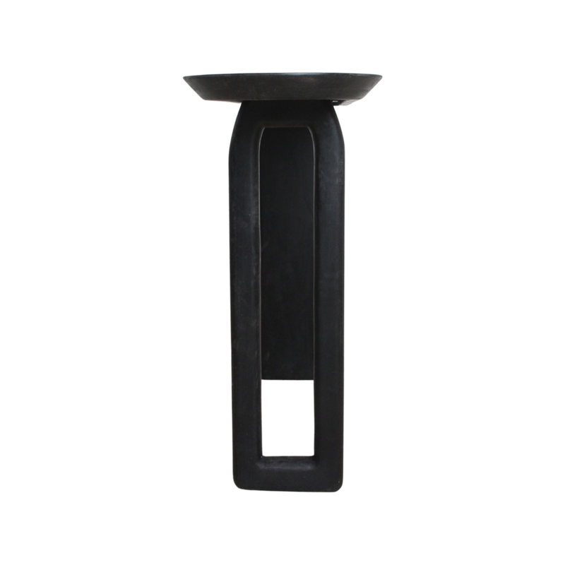 Raw Materials-collectie Bullnose mangohouten wandtafel zwart -140x35x80 cm