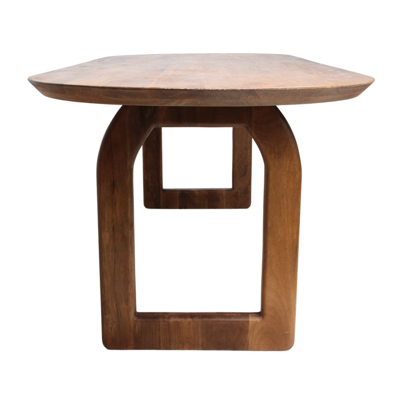 Raw Materials-collectie Bullnose dining table - brown - 180 - open base