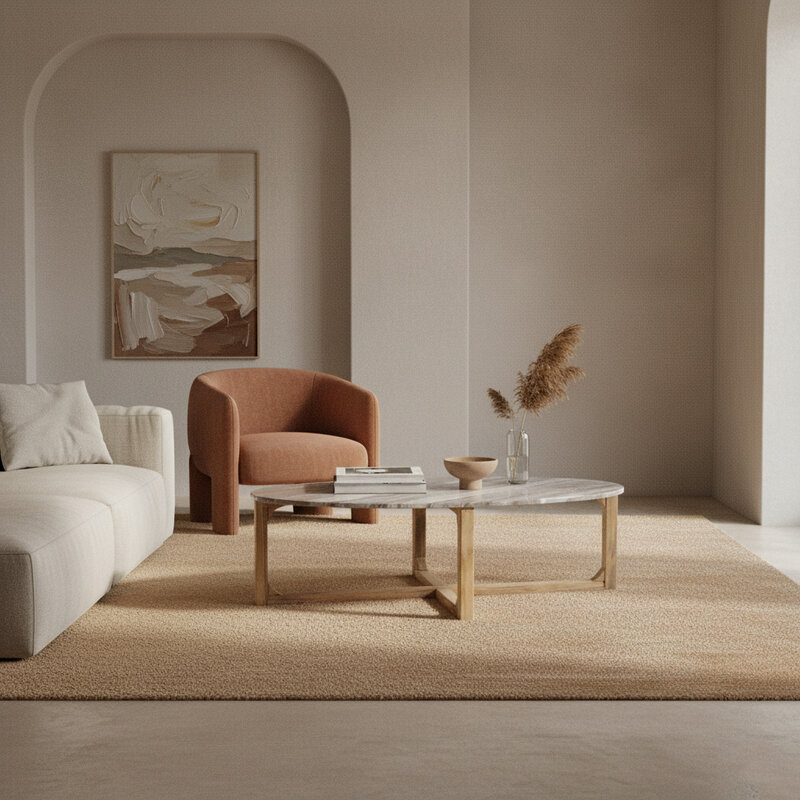 Raw Materials-collectie Ovale marmeren salontafel - Fantasy bruin - 120x60x38 cm