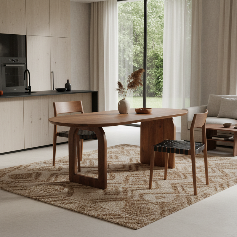 Raw Materials-collectie Bullnose dining table - brown - 240 - mix base