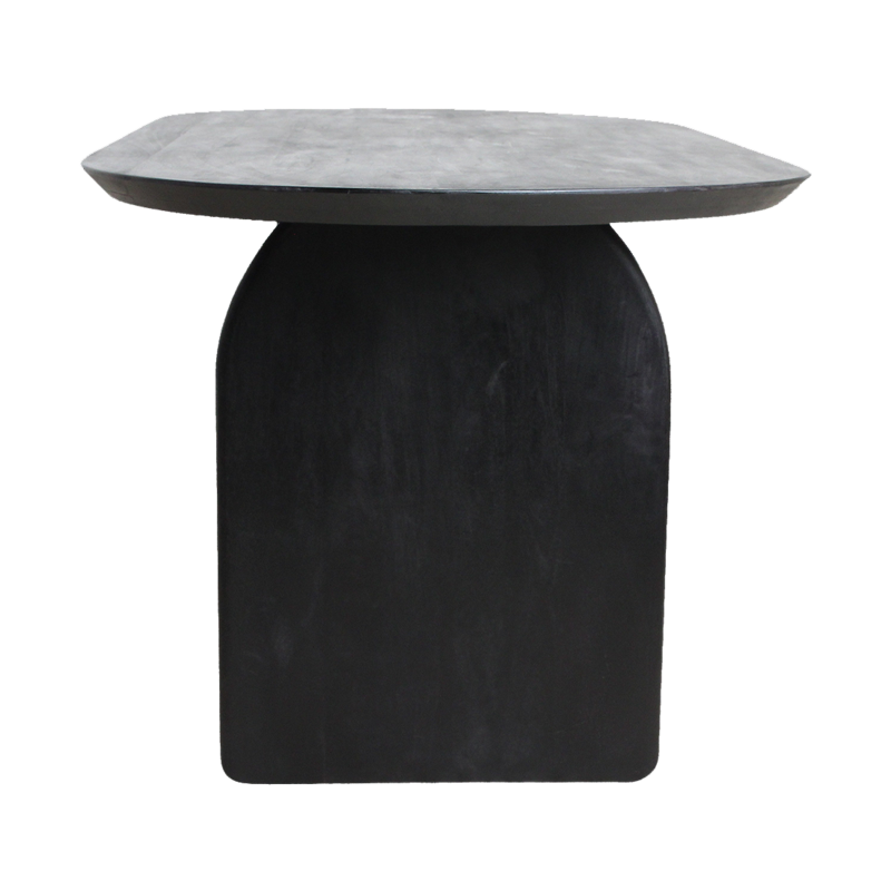 Raw Materials-collectie Bullnose dining table - black - 240 cm - closed base black 240 cm