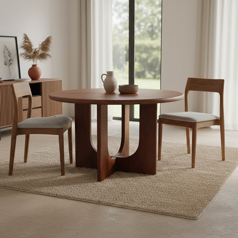 Raw Materials-collectie Bullnose Coliseo ronde mangohouten eettafel - Ø 120 cm