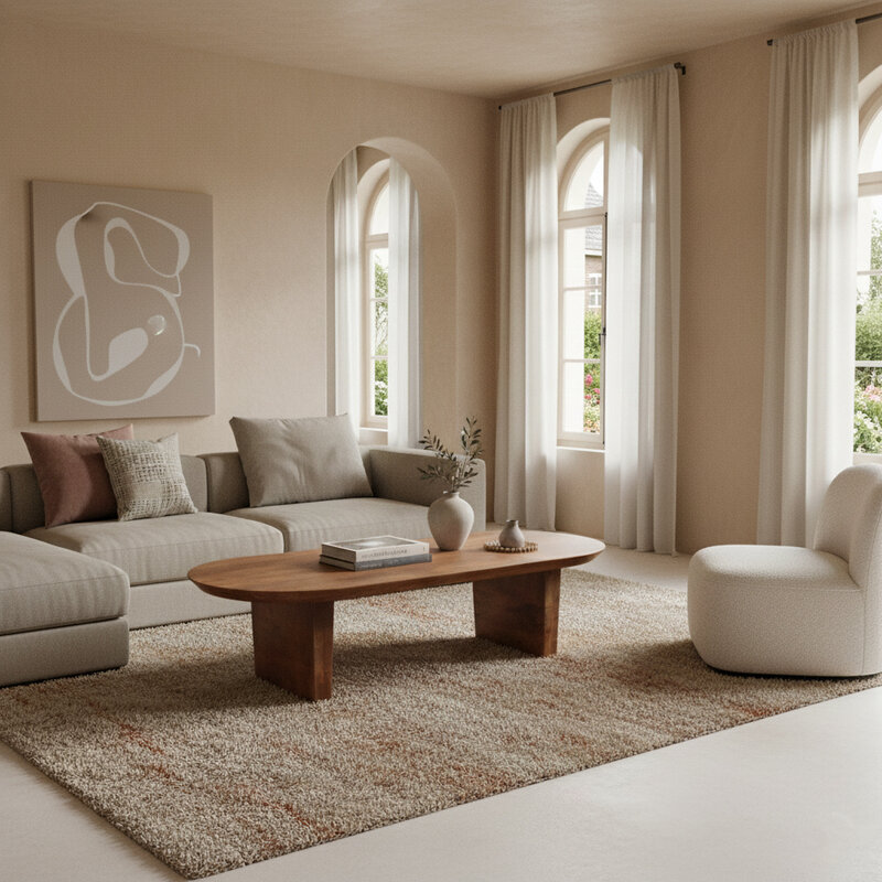 Raw Materials-collectie Bullnose coffee table brown