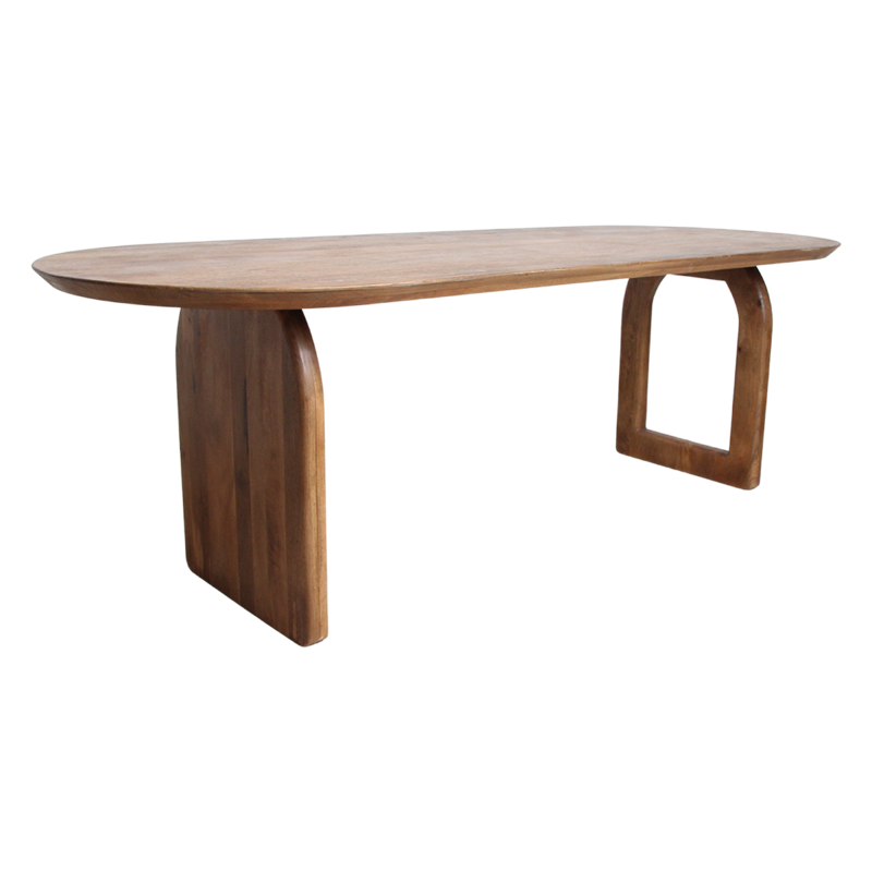 Raw Materials-collectie Bullnose dining table - brown - 200 - mix base