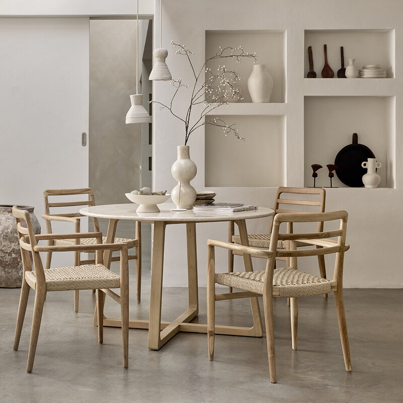 Raw Materials-collectie Infinity ronde marmeren eettafel -  Ø 120 cm