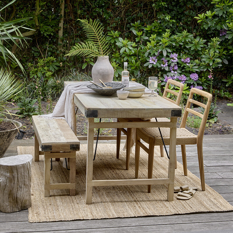 Raw Materials-collectie Limewash opklapbare eettafel - 165x75x76 cm