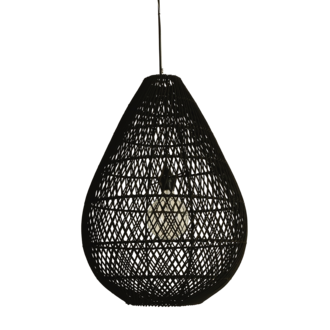 Raw Materials Maze druppel rotan hanglamp zwart - Ø 45x65 cm