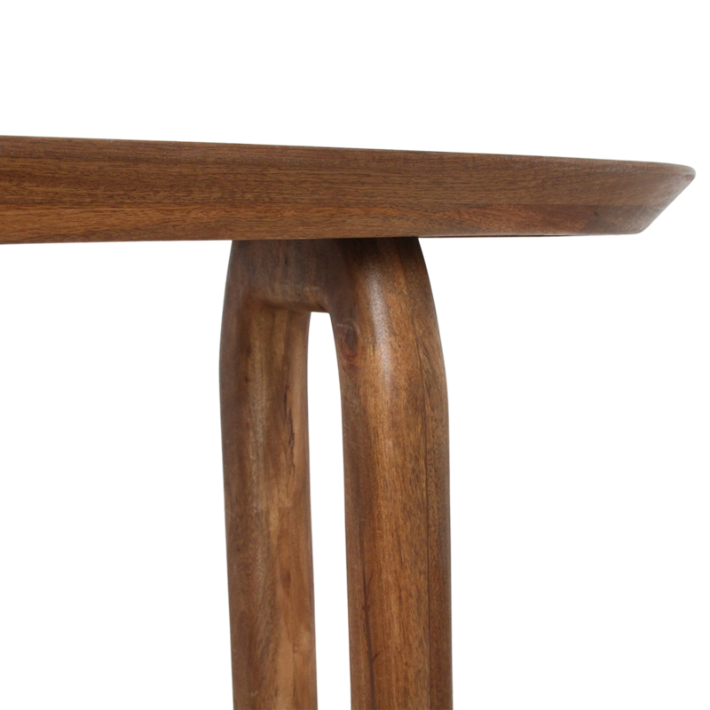 Raw Materials-collectie Bullnose mangohouten wandtafel bruin -140x35x80 cm