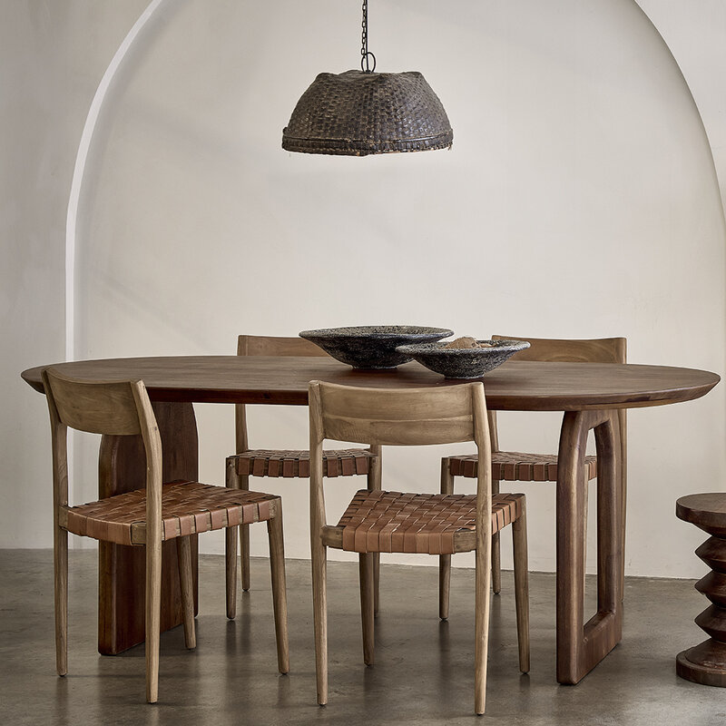 Raw Materials-collectie Bullnose dining table - brown - 240 - mix base