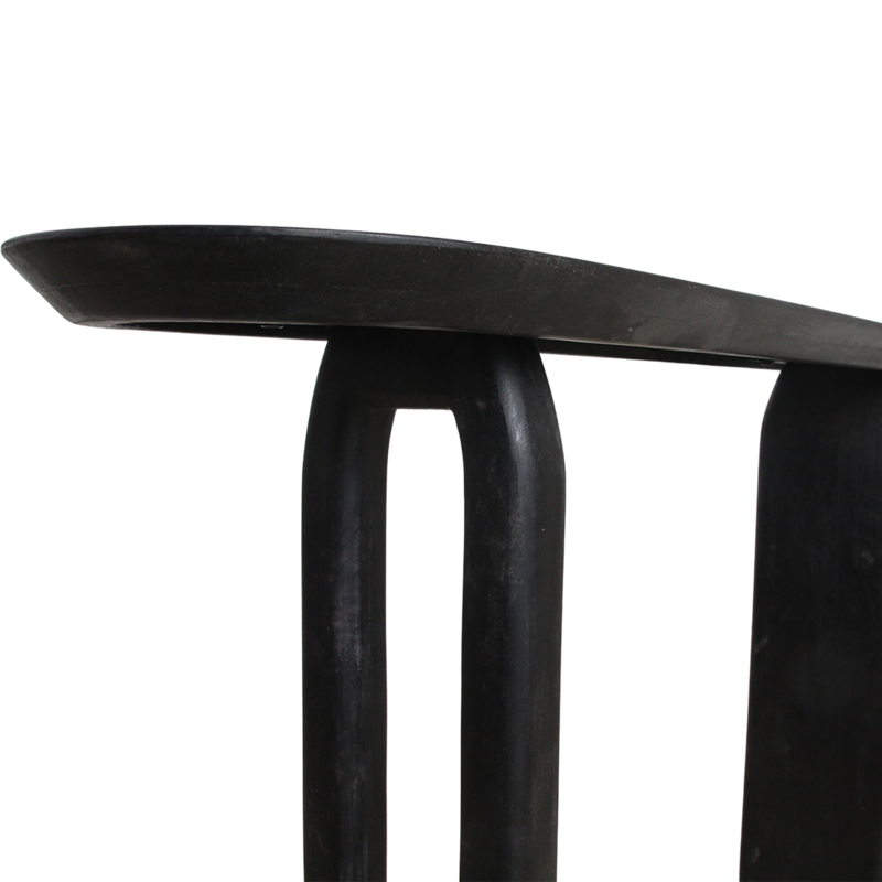 Raw Materials-collectie Bullnose mangohouten wandtafel zwart -140x35x80 cm