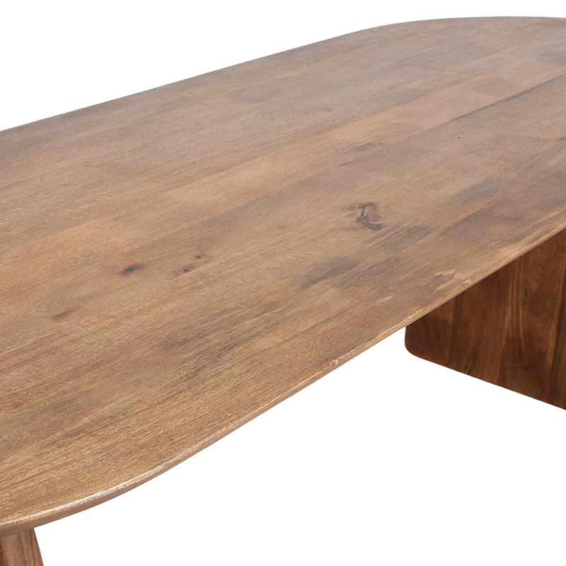 Raw Materials-collectie Bullnose dining table - brown - 180 - open base